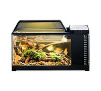 Fish Tank Kit, Fish Tanks with LED Light Filter, ABS, Polystyrene Small Quiet Pump Kit with Filtration System, Smart Desktop Accessories for Bedroom, Living Room, Home Decorations, 30x13x18.5cm