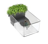Fish Tank Kit - Turtle Aquarium | Reptile Habitat, Decorative for Terrapin Tortoise Turtle Household Clear Breeding Box For Reptiles Pet-Care Baby Turtles Basking Habitat