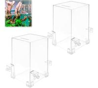 Fish Tank Lookout Towers, Negative Pressure Fish Tank Lookout Tower, Clear Above Water Transparent Aquarium Elevator Inverted, Increase Activity Space, Ecological Decorations (2Pcs)