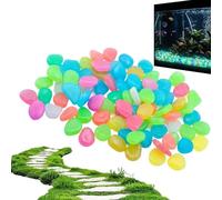 Fish Tank Rocks - Fluorescent Aquatic Gravel, Substrate Bed, Vivid Aquarium Decor | Bright Underwater Highlights, Multi-purpose Gems for Plant Pots Fish Tanks Decorative