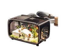 Fish Tank, Small Clear Acrylic Betta Aquarium Bowl, Compact Aquatic Animal Container for Snails Shrimp Turtle Betta Fish and Aquatic Planting Landscape, Transparent Design, 40x22.7x25.5cm Acrylic