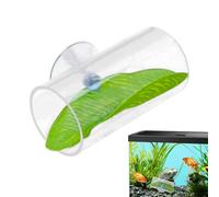 Fish Tank Tunnel, Acrylic Betta Tunnel Tube 15x5 cm, Aquarium Decor with Leaf Pad, Swim Tube Shelter for Spawning, Breeding and Resting, Integrating Natural Aesthetics