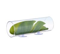 Fish Tank Tunnel, Acrylic Betta Tunnel Tube 15x5 cm, Aquarium Decor with Leaf Pad, Swim Tube Shelter for Spawning, Breeding and Resting, Integrating Natural Aesthetics