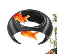 Fish Tank Tunnel - Natural Viewing Cave for Shrimps | Ceramic Curve Hideaway, Under Gravel Decor, Aquarium Accessories for Betta Corydoras