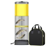 Fish Trap, Minnow Bait Catch Basket, Square Thickened Mesh Net Cage, Foldable Nylon Frame Build, Live Catch Storage Device, River Aquarium Saltwater Crab Shrimp Turtle 9.06x9.06x0.59 in