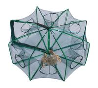 Fish Trap - Nylon Folding Crab Cage Durable Escape Proof Net Cage | Portable Fishing Trap | For Lake Shrimping Kayak Beach Pond Catching Use
