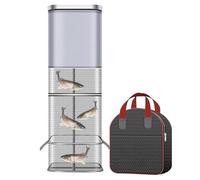 Fish Trap, Square Fishing Bait Trap, Thickened Minnow Basket Guard Crawfish Net Bag for River, Acuario, Saltwater, , , Shrimp, 9.06x9.06x0.59 pulgadas
