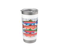 Fish Trout In a Row Colorful Fishing Lover Summer Vaso térmico de acero inoxidable de doble pared