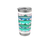 Fish Trout In a Row Pastel Pink Fishing Lover Summer Vaso térmico de acero inoxidable de doble pared