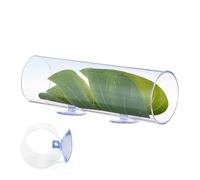 Fish Tunnel, Betta Cave Toys, Acrylic Shelter with Leaf Pad, Swim Tube, Aquarium Decor, Spawning and Breeding, Resting, Fish Tank Accessories, 3.07x1.57 Inches