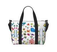 Fish Under The Sea - Bolso bandolera portátil para mujer, ideal para gimnasio, entrenamiento, viajes y viajes