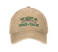 Fish Want Me Women Fear Me Hombres Mujeres Gorras de béisbol Chistes de Pesca Gorras de Mezclilla desgastadas Gorra Casual al Aire Libre Regalo de Verano Snapback