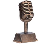 Fishawk, Trofeo de Micrófono de 6 inch, Trofeo de Mini Premio Musical, Premios de Canto, Trofeo de Micrófono de Resina de Mesa, Competiciones de Canto de Karaoke Decorativas, Fiesta