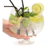 Fishbowl Jumbo, vaso de cóctel de gran tamaño de 3 l, hecho de vidrio para compartir, pecera gigante, tamaño extra grande, 20 cm, individual (3 litros)