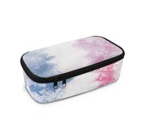 FishDing Estuches para lápices para niños y estudiantes, estuche para bolígrafos, bolsa de maquillaje universitario, gran capacidad, Tinte azul y rosa, Talla única, Organizador de bolsas