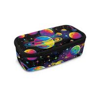 FishDing Star Planet Galaxy - Estuches de gran capacidad para guardar artículos de papelería para estudiantes, bolsa para bolígrafos, Planeta Colorido, Talla única, Organizador de bolsas