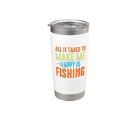 Fisher Make Me Happy Is Fishing Lovers Funny Fisherman Vaso térmico de acero inoxidable de doble pared
