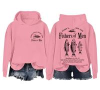 Fisher Of Men - Sudadera con capucha vintage Christian Jesus Will Make You Fishers Of Men Shirt para hombres y mujeres, rosa, L