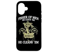 Fisher of Men We Catch 'Em, Él los Limpia (Mateo 4:19) Carcasa para iPhone 16