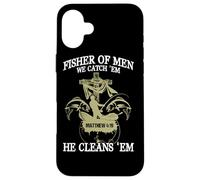 Fisher of Men We Catch 'Em, Él los Limpia (Mateo 4:19) Carcasa para iPhone 16 Plus