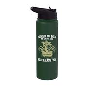 Fisher of Men We Catch 'Em, Él los limpia (Mateo 4:19) Stainless Steel Insulated Water Bottle