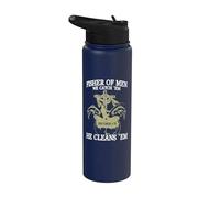 Fisher of Men We Catch 'Em, Él los limpia (Mateo 4:19) Stainless Steel Insulated Water Bottle