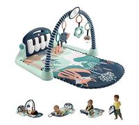 Fisher-Price Alfombra gimnasio de actividades con piano con sonidos y accesorios, motivo bosque, juguete para bebé recién nacido (Mattel HKX37)