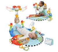 Fisher-Price Alfombrilla de juego para bebés 3 en 1 pataditas y balanceo, juguete de actividades sensoriales para el desarrollo de bebés recién nacidos, a partir de 0 meses, HYR60