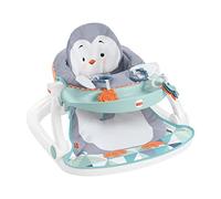 Fisher-Price, Asiento elevador plegable con bandeja, estampado pingüino, regalo para bebés hasta 11 kg (Mattel HBF27)