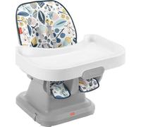 Fisher-Price Baby Spacesaver Simple Clean Silla alta para bebé a niño pequeño, asiento de comedor portátil con forro de bandeja extraíble, Pacific Pebble