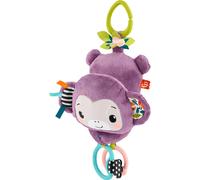 Fisher-Price Baby Stroller Toy Sing & Go Purple Monkey Musical Sensory Plush wit