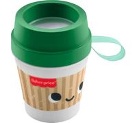 Fisher-Price Baby Toy Mini Me Moments - Mordedor de taza de café para recién nacidos con tapa sin BPA para juegos sensoriales a partir de 3 meses