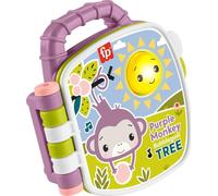 Fisher-Price Baby Toy Purple Monkey Musical Storybook with Lights & Sounds for Infants & Toddlers Ages 6+ Months