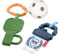 Fisher-Price Baby Toys Mini Me Moments Let's Play Pickleball Set, 3 Actividades sensoriales temáticas Deportivas para recién Nacidos a Partir de 3 Meses