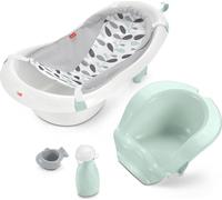 Fisher-Price Bañera 4 en 1 Sling 'n Seat, hojas de escalada, bañera convertible para bebés a niños pequeños con asiento y juguetes [Exclusivo de Amazon]
