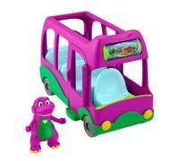 Fisher-Price Barney’s World Autobús de aventuras Vehículo de juguete para empujar con la figura de Barney, juego de imitación para niños y niñas en edad preescolar a partir de 3 años, HYG95