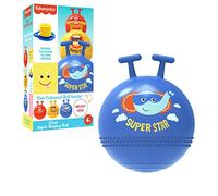 Fisher Price - Bola saltarina Infantil Azul - Pelota saltarina con Agarre Seguro - Incluye hinchador Colección Pelotas Infantiles - Diámetro 45 cm (DeQube 920D00086)