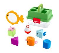 Fisher-Price Caja de Pesca Encaja y Guarda del Bosque de la Amistad Juguete para bebés, Actividad de clasificación de Formas con Red de Pesca y 6 Bloques para bebés a Partir de 6 Meses, JLB85
