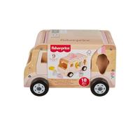 Fisher-Price Camión heladería, Juguete de imitación con 8 Bloques de Madera con certificación FSC, Encaja los Helados en el Coche, Inspirado en Montessori, Regalo para bebés +18 Meses, HXT86