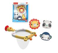 Fisher Price - Canasta de baño con 3 Pelotas - con Ventosa para facilitar Agarre a Pared - Juguetes de baño para bebés - 3 Pelotas Diferentes - Red de baño Infantil con Accesorios (DeQube 920D00089)