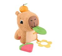 Fisher-Price Capibara Abracitos y jueguecitos Juguete sensorial de peluche con sonajero y mordedor para bebés recién nacidos a partir de 3 meses, HYR54
