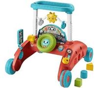 Fisher-Price Carro de ritmo estable de 2 lados (holandés, inglés, francés, alemán, italiano), juguete para caminar con temática de coche para bebés, para niños de 6 meses a 3 años, HJP45