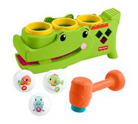 Fisher-Price Cocodrilo para Jugar Sentado para bebés, Actividad de Gateo con Martillo y 3 Bolas para el Desarrollo de bebés a Partir de 9 Meses, JLB94