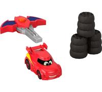 Fisher-Price DC Batwheels - Coche de carreras de juguete a escala 1:55, vehículo de lanzamiento Redbird con accesorios de choque para mayores de 3 años, HRJ55