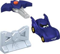 Fisher-Price DC Batwheels - Coche de juguete a escala 1:55 Bam The Batmobile vehículo de lanzamiento con accesorio de choque para mayores de 3 años