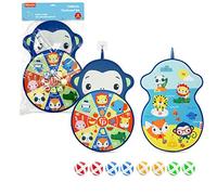 Fisher Price - Diana Velcro Reversible 2 en 1 - Dos diseños Diferentes - Incluye Diana y 8 Pelotas con Velcro - Dimensiones 35 cm de diámetro (DeQube 920D00097)