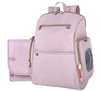 Fisher-Price Fastfinder Gemma - Mochila para pañales con cambiador portátil, correas para cochecito, Rosa, M
