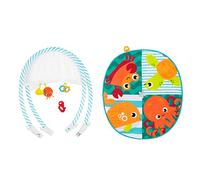 Fisher-Price Gimnasio Océano plegable, manta de juego para bebés recién nacidos (Mattel FXC15)
