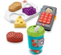 Fisher-Price Imaginación Kit de Juego con Vaso de Smoothies, teléfono con Luces y Sonidos y Puzzle de Alimentos, Juguete para bebés +1 año (Mattel HFJ95)