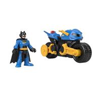 Fisher-Price Imaginext DC Super Friends Batman y su Batcycle Figura con Moto de Juguete Que se Convierte en Lanzador de Discos, +3 años (Mattel HNX91)